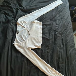 SHEIN Basic White Cropped Long Sleeve